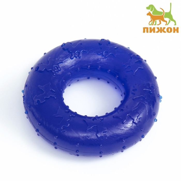 

Игрушка для собак Пижон Кольцо прозрачная, PP, 6,7 х 2 см, темно-синяя