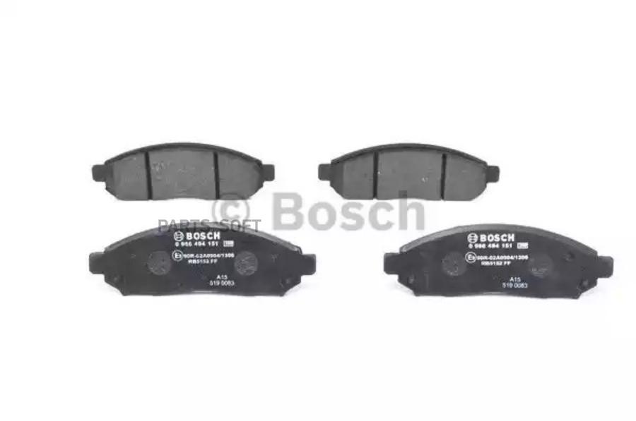 

Тормозные колодки Bosch передние для Nissan Murano 2.5DCi 2005- 986494151, 0 986 494 151 колодки дисковые передние Nissan Murano 2.5DCi 05>