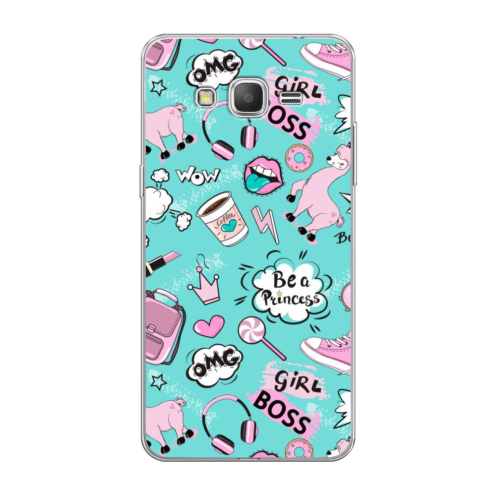 

Чехол Awog на Samsung Galaxy Grand Prime / Самсунг Grand Prime "Стильная лама", Голубой;белый;розовый, 21950-1