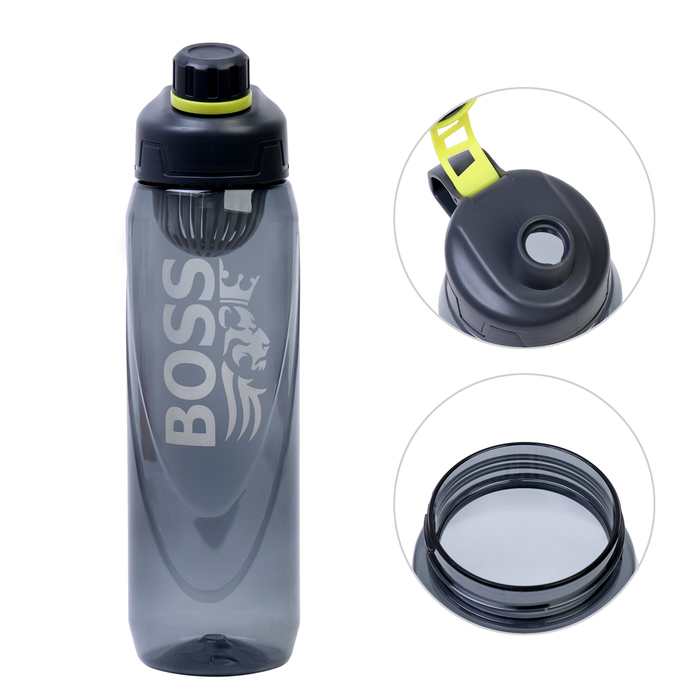 

Мастер К Бутылка для воды BOSS, 1 л, черная, Черный, BOSS