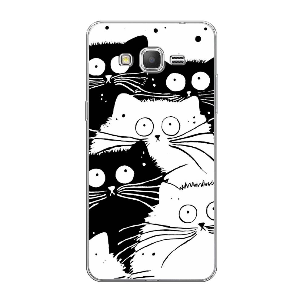

Чехол Awog на Samsung Galaxy Grand Prime / Самсунг Grand Prime "Коты черно-белые", Черный;белый, 21950-2