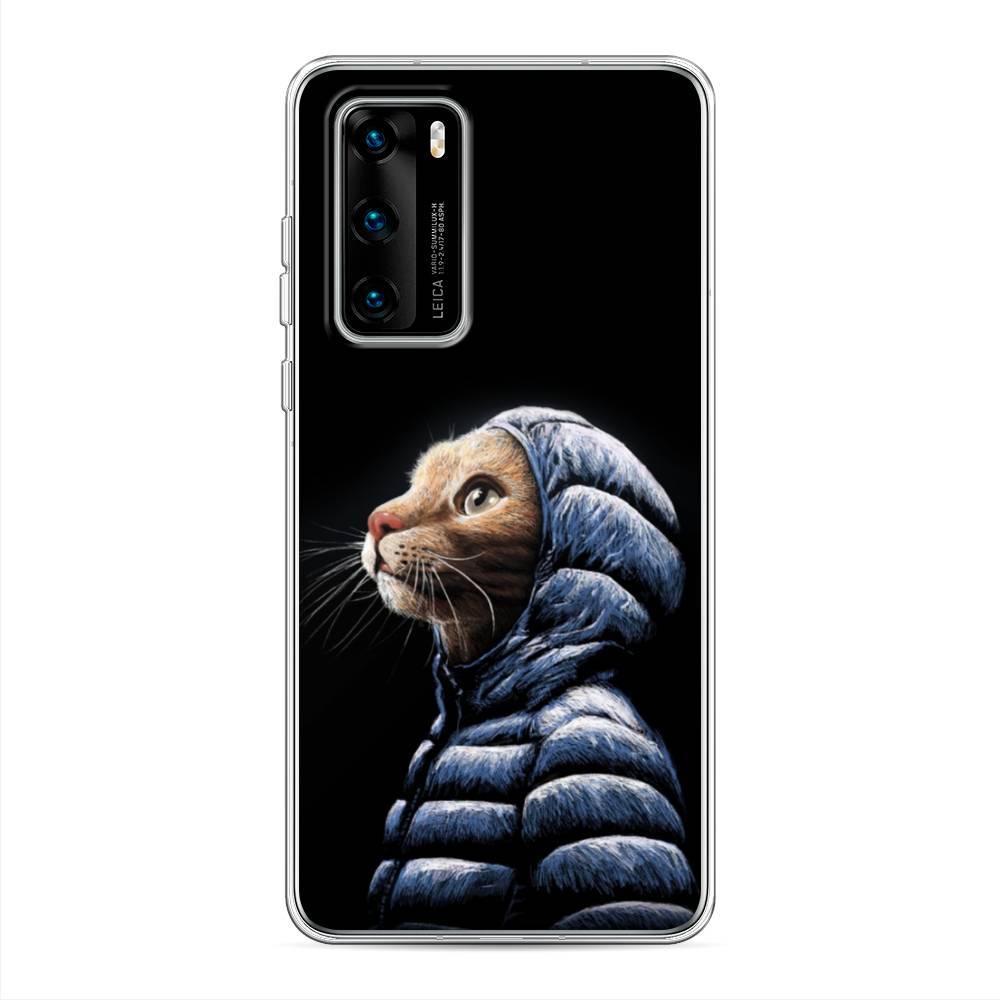 

Чехол Awog на Huawei P40 "Кот в капюшоне", Черный;бежевый;синий, 610850-2