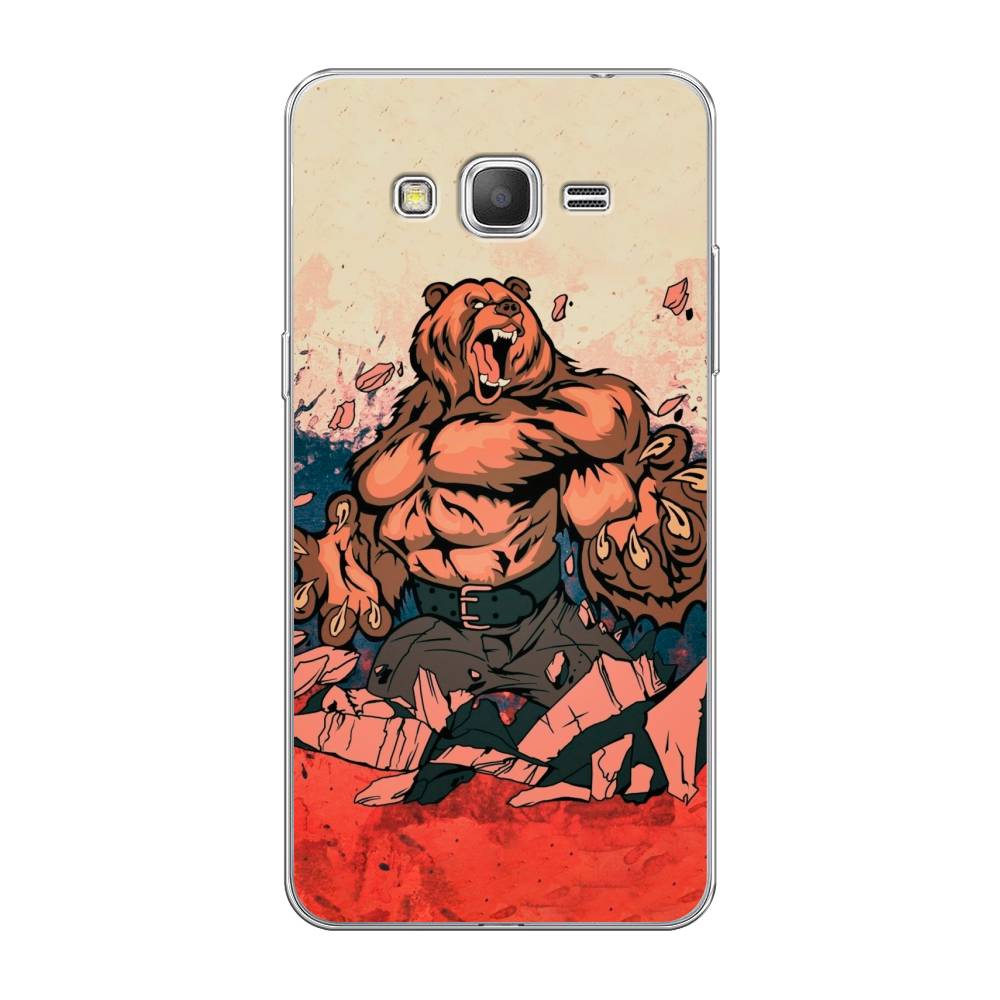 

Чехол Awog на Samsung Galaxy Grand Prime / Самсунг Grand Prime "Медведь с флагом РФ", Коричневый;синий;красный, 21950-2