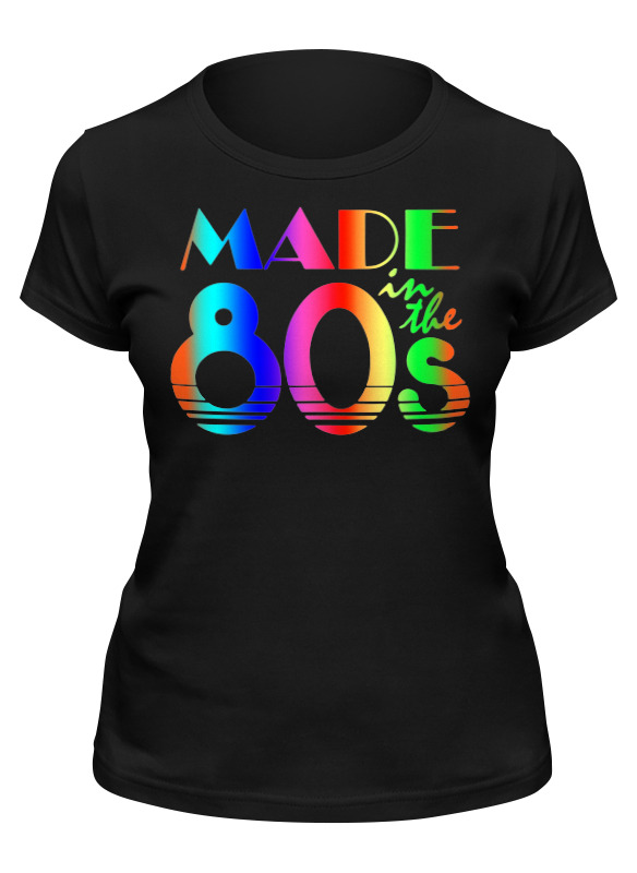 

Футболка женская Printio Madeinthe80s черная M, Черный, Madeinthe80s