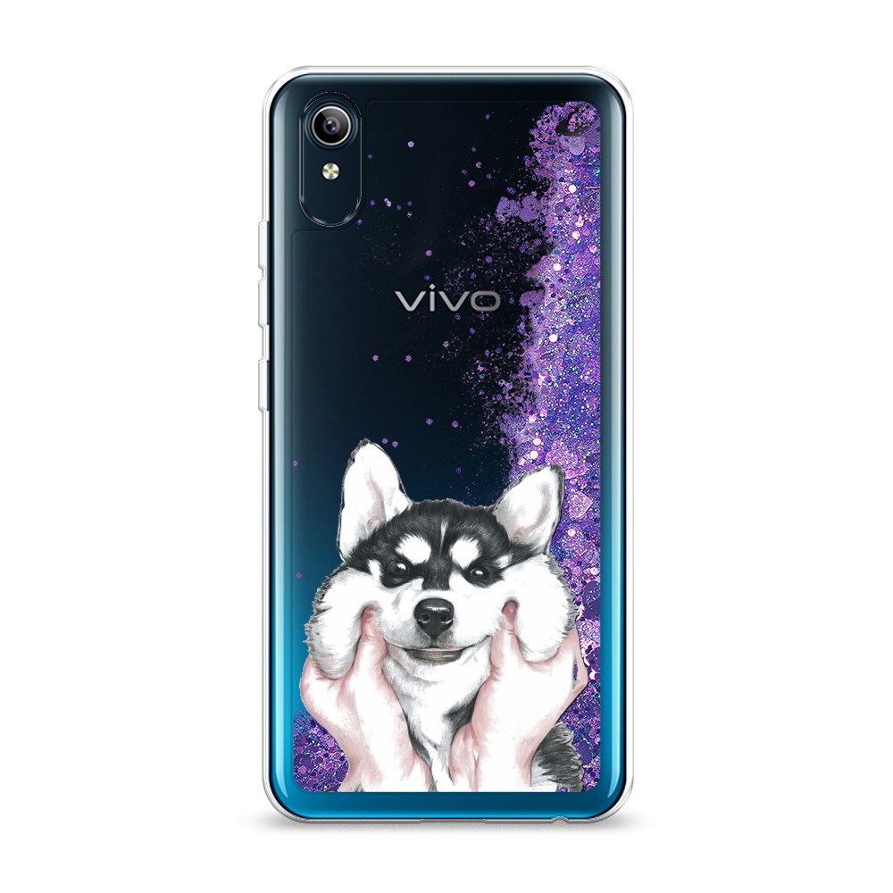 

Жидкий чехол с блестками "Щечки хаски" на Vivo Y91c, 262892-1