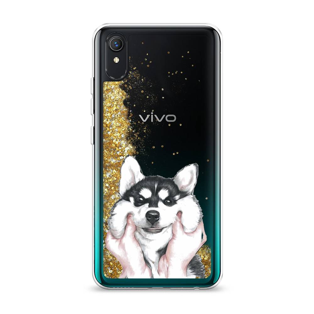 

Жидкий чехол с блестками "Щечки хаски" на Vivo Y1s, 263290-1