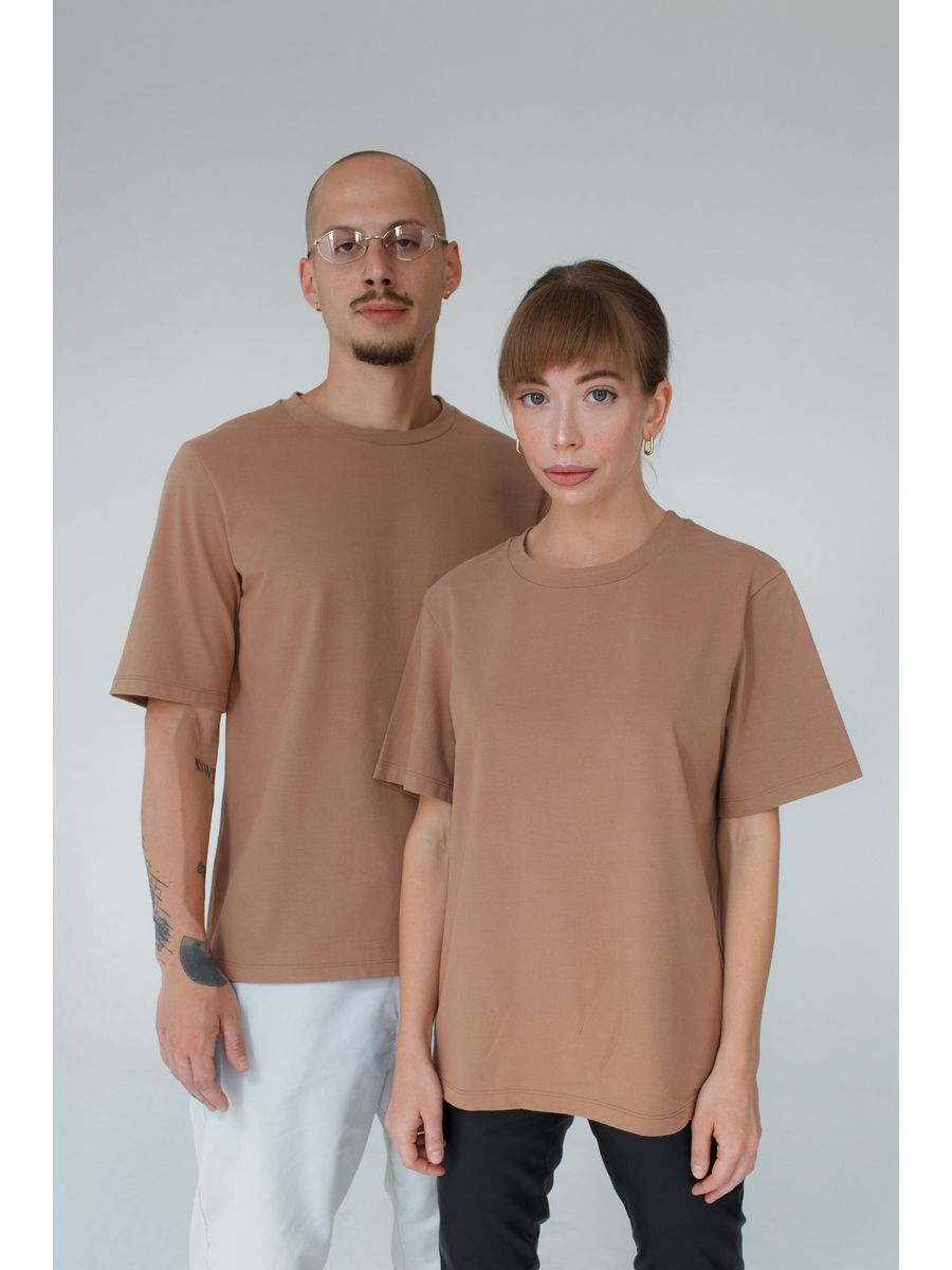 

Футболка унисекс NoBrand TZ111 бежевая 48-50 RU, Бежевый, TZ111