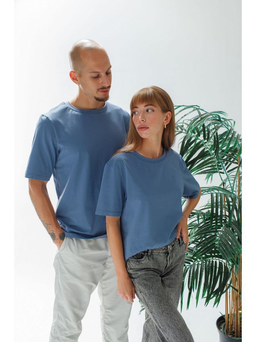 

Футболка унисекс NoBrand TZ111 синяя 44-46 RU, Синий, TZ111