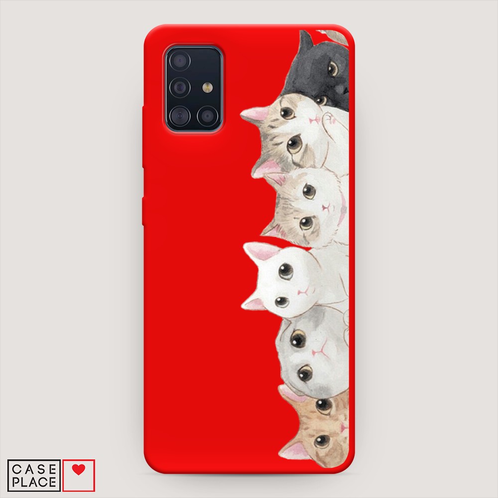 

Матовый силиконовый чехол "Котики" на Samsung Galaxy A51, Котики