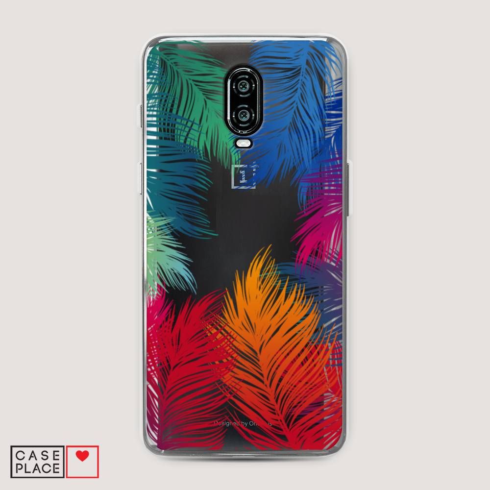 фото Чехол awog "рамка из перьев" для oneplus 6t