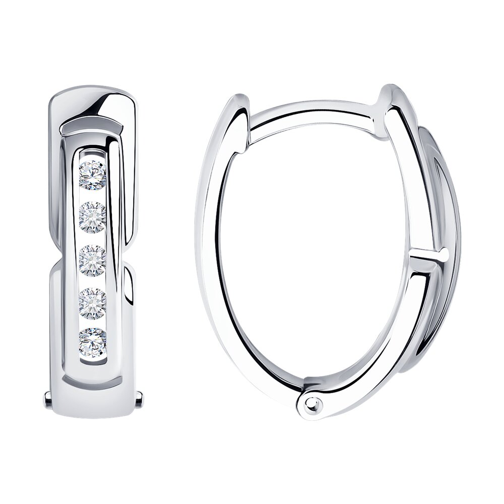 

Серьги из белого золота SOKOLOV Diamonds 1021935-3, бриллиант, 1021935-3