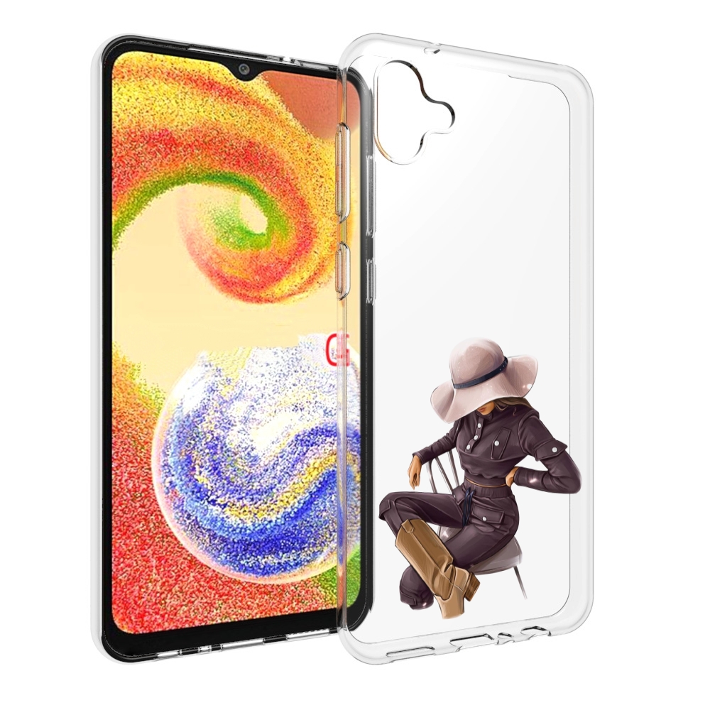

Чехол MyPads загадочная-девушка-в-костюме женский для Samsung Galaxy A04, Прозрачный, Tocco