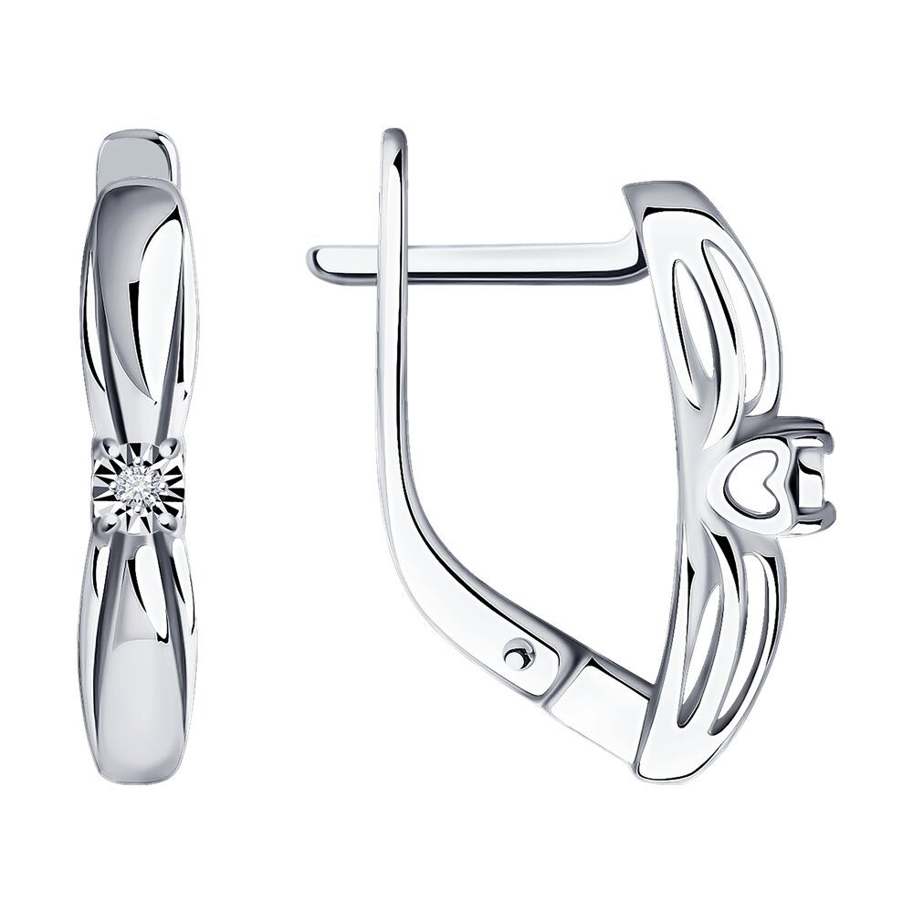 

Серьги из белого золота SOKOLOV Diamonds 1021865-3, бриллиант, 1021865-3