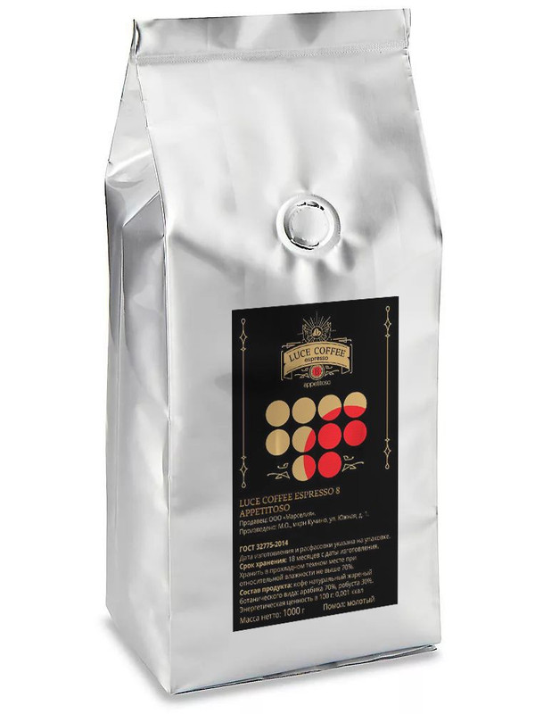 

Молотый кофе LUCE COFFEE Espresso Appetitoso 8, 1 кг