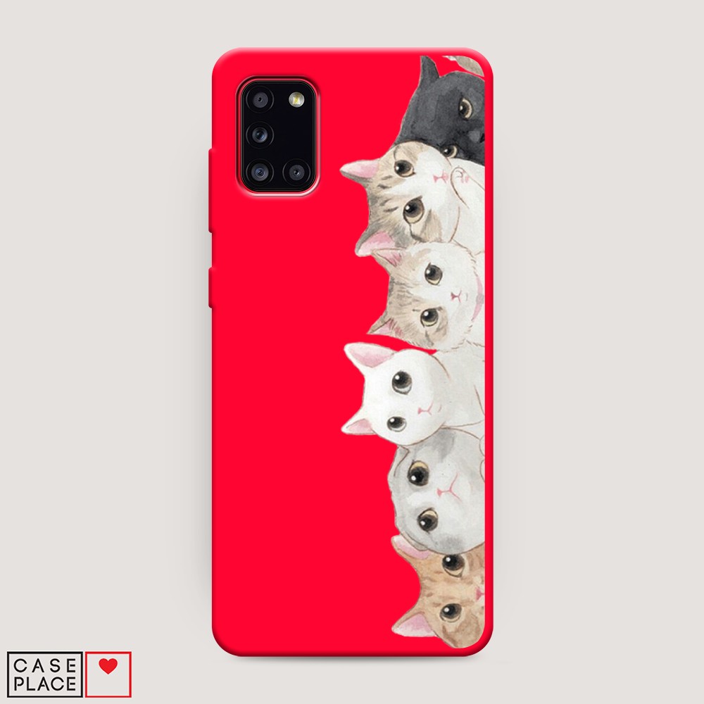 

Матовый силиконовый чехол "Котики" на Samsung Galaxy A31, Котики