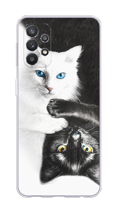 

Чехол на Samsung Galaxy A32 "Коты Инь-Янь", Черный;белый;голубой, 2102050-1