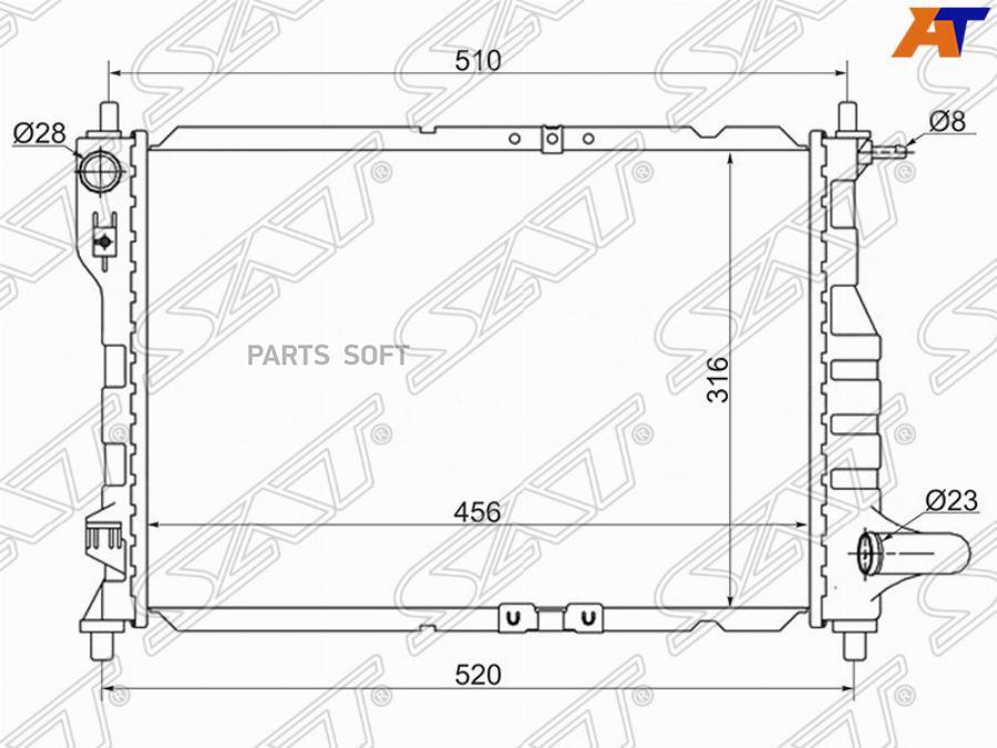 SAT Радиатор DAEWOO MATIZ /CHEVROLET SPARK 05-