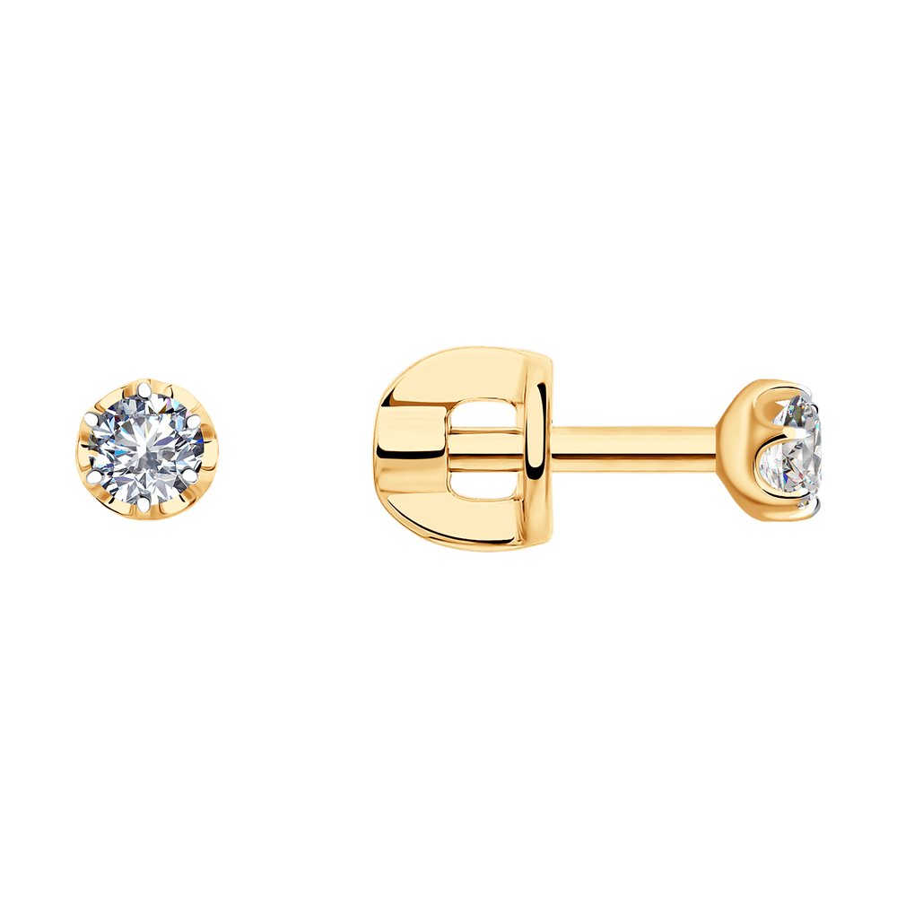 

Серьги пусеты из красного золота SOKOLOV Diamonds 1021748, бриллиант, 1021748