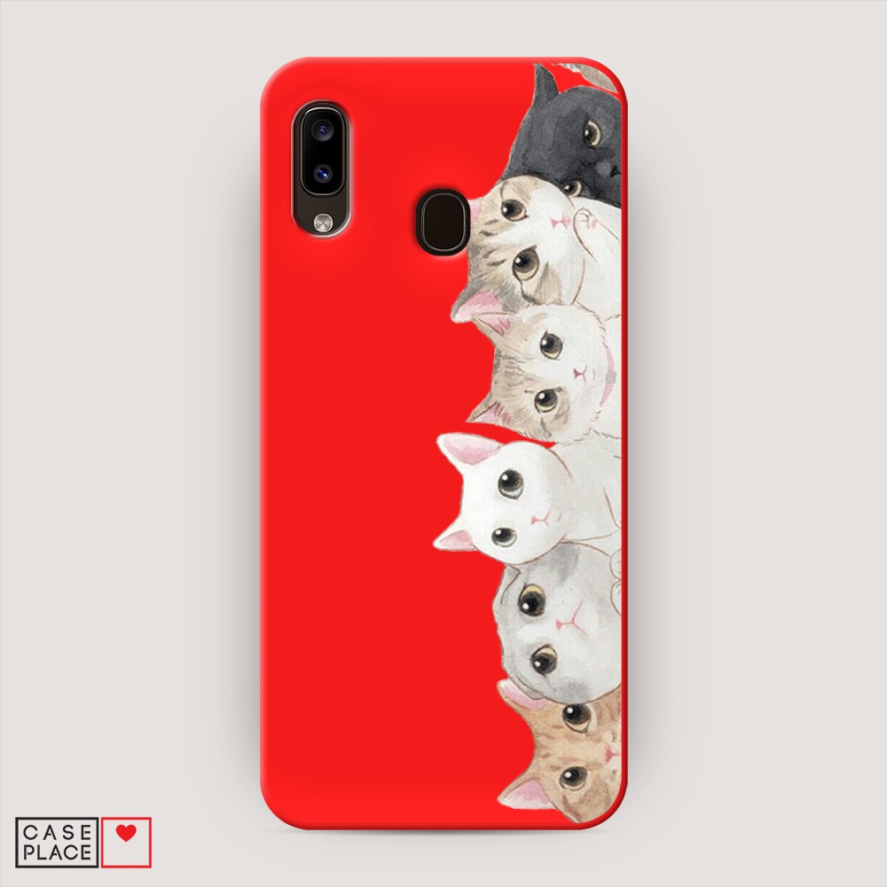 

Матовый силиконовый чехол "Котики" на Samsung Galaxy A30, Котики