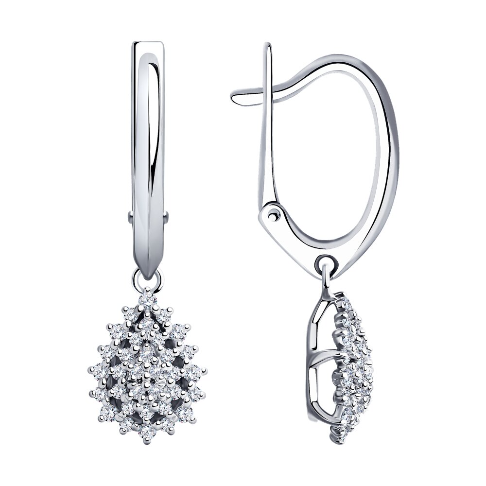

Серьги подвески из белого золота SOKOLOV Diamonds 1021514, бриллиант, 1021514