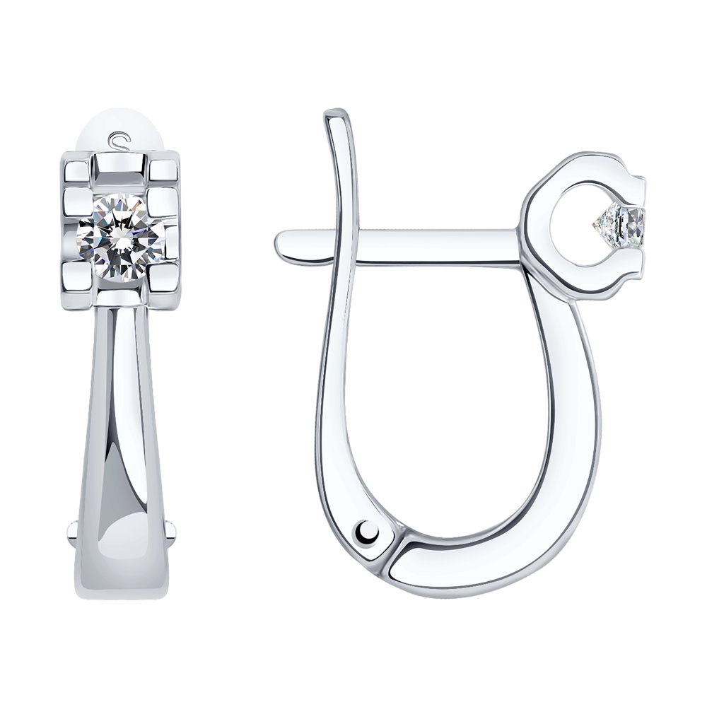 

Серьги из белого золота с бриллиантом SOKOLOV Diamonds 1021278, 1021278