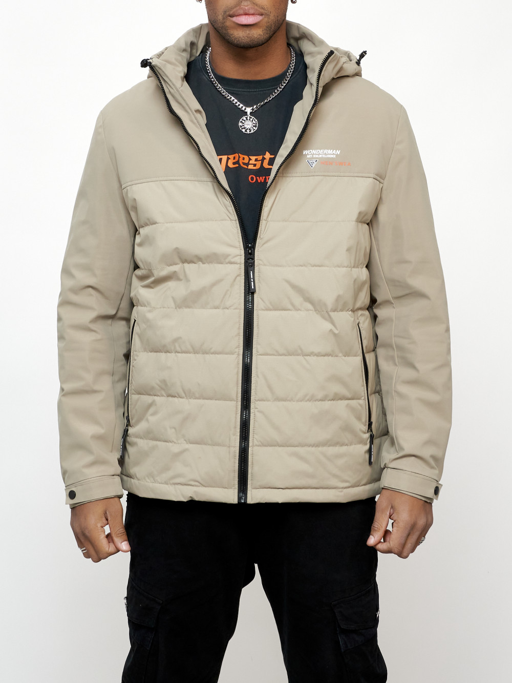 

Куртка мужская AD7328 бежевая 5XL, Бежевый, AD7328