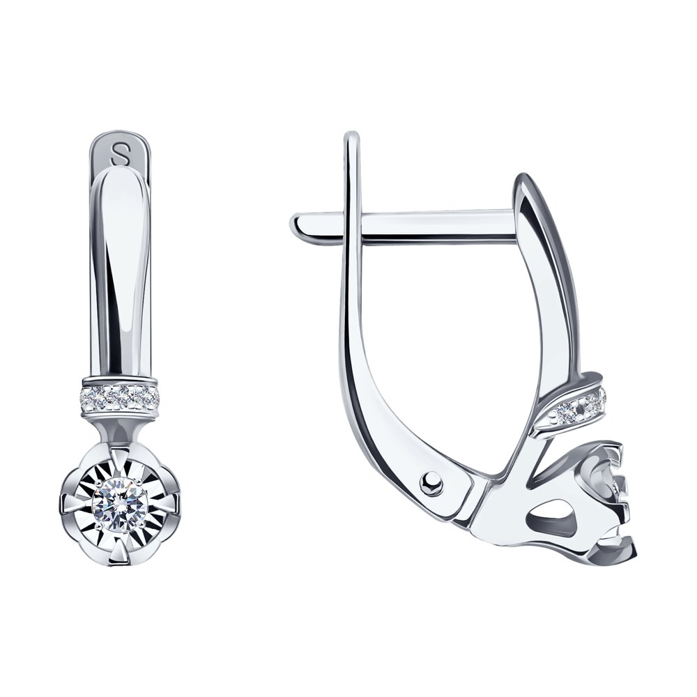 

Серьги из белого золота SOKOLOV Diamonds 1020720, бриллиант, 1020720