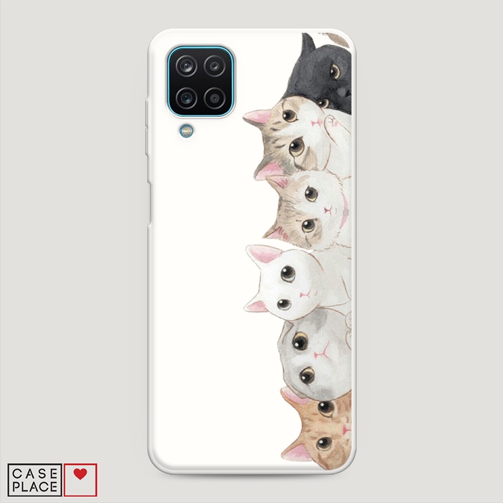 

Матовый силиконовый чехол "Котики" на Samsung Galaxy A12, Котики