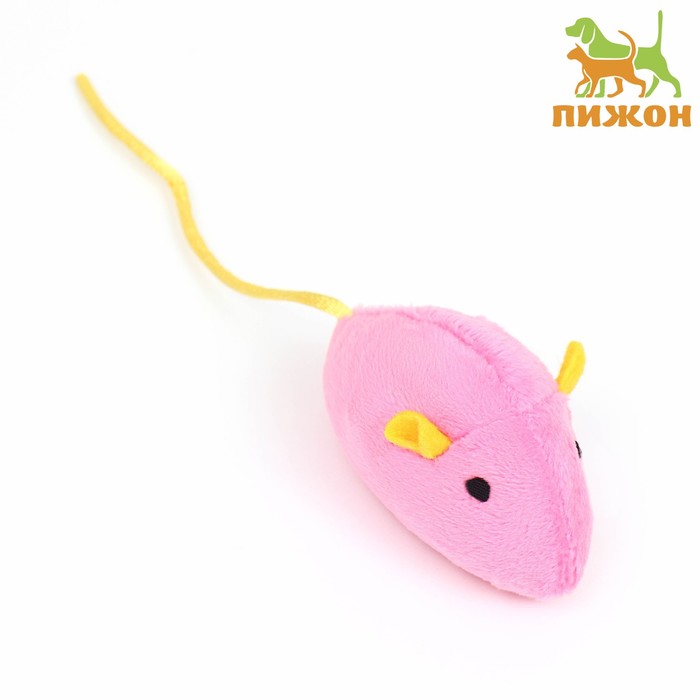 

Игрушка для кошек Пижон Мышь с кошачьей мятой, 5 см, розовая