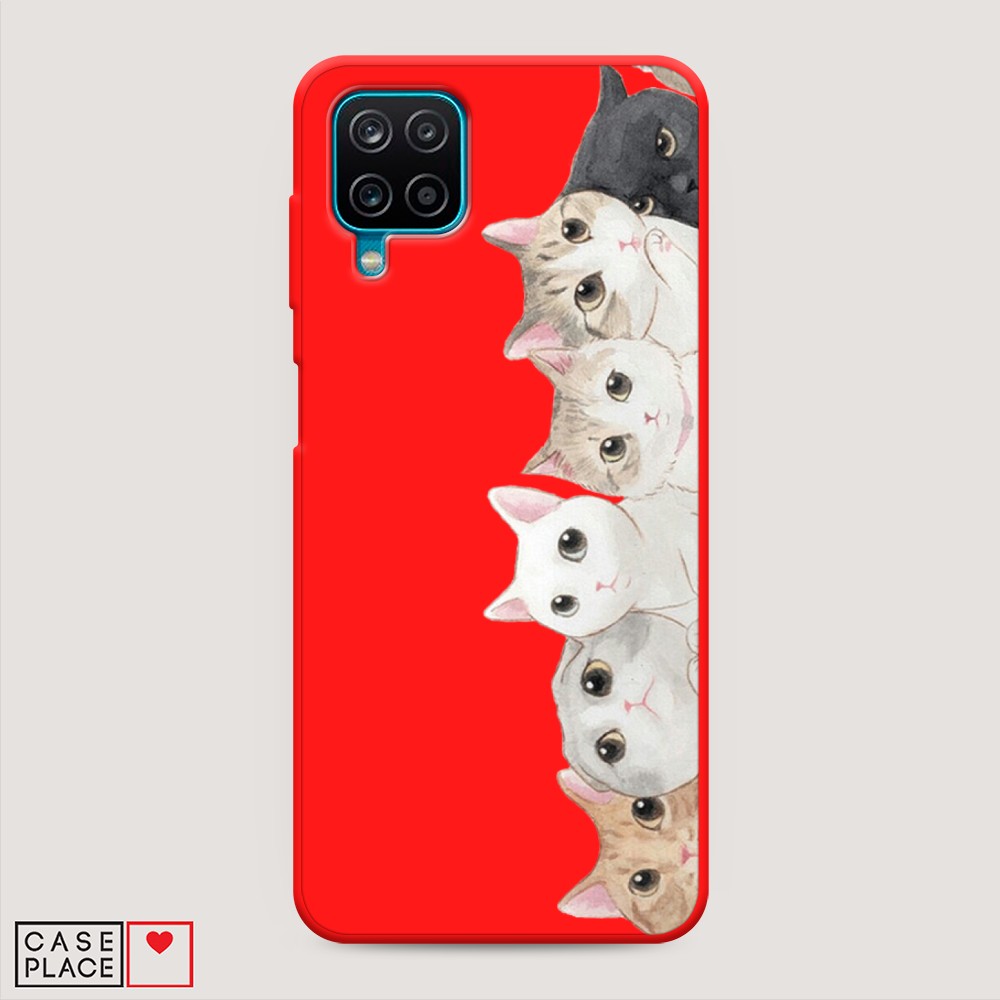 

Матовый силиконовый чехол "Котики" на Samsung Galaxy A12, Котики