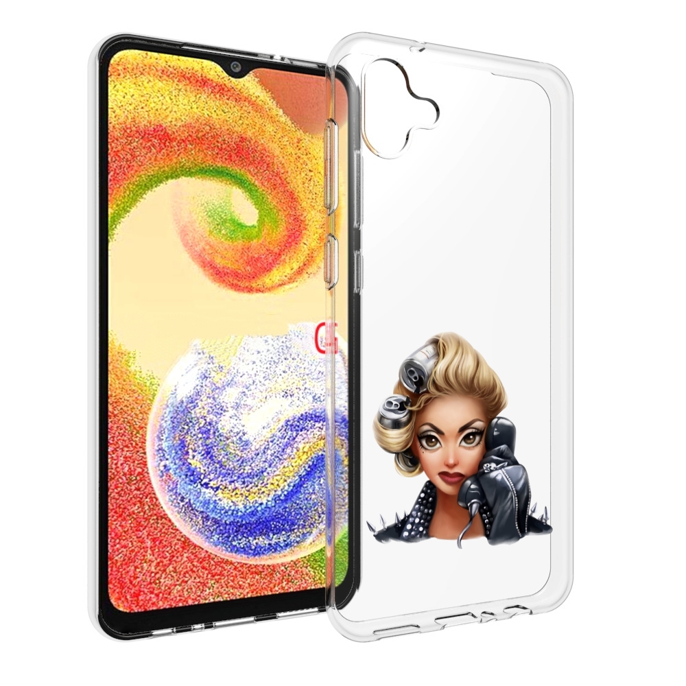 

Чехол MyPads девушка-смайлик-с-телефоном женский для Samsung Galaxy A04, Прозрачный, Tocco