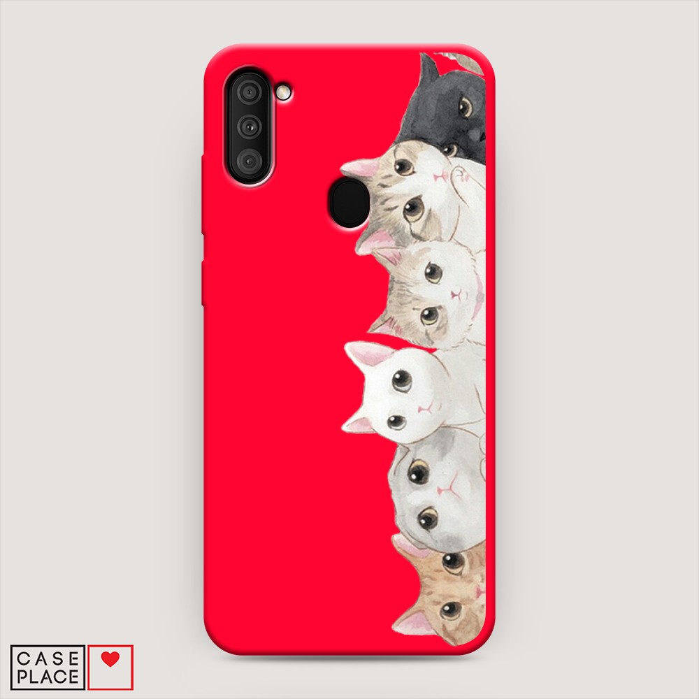 

Матовый силиконовый чехол "Котики" на Samsung Galaxy A11, Котики
