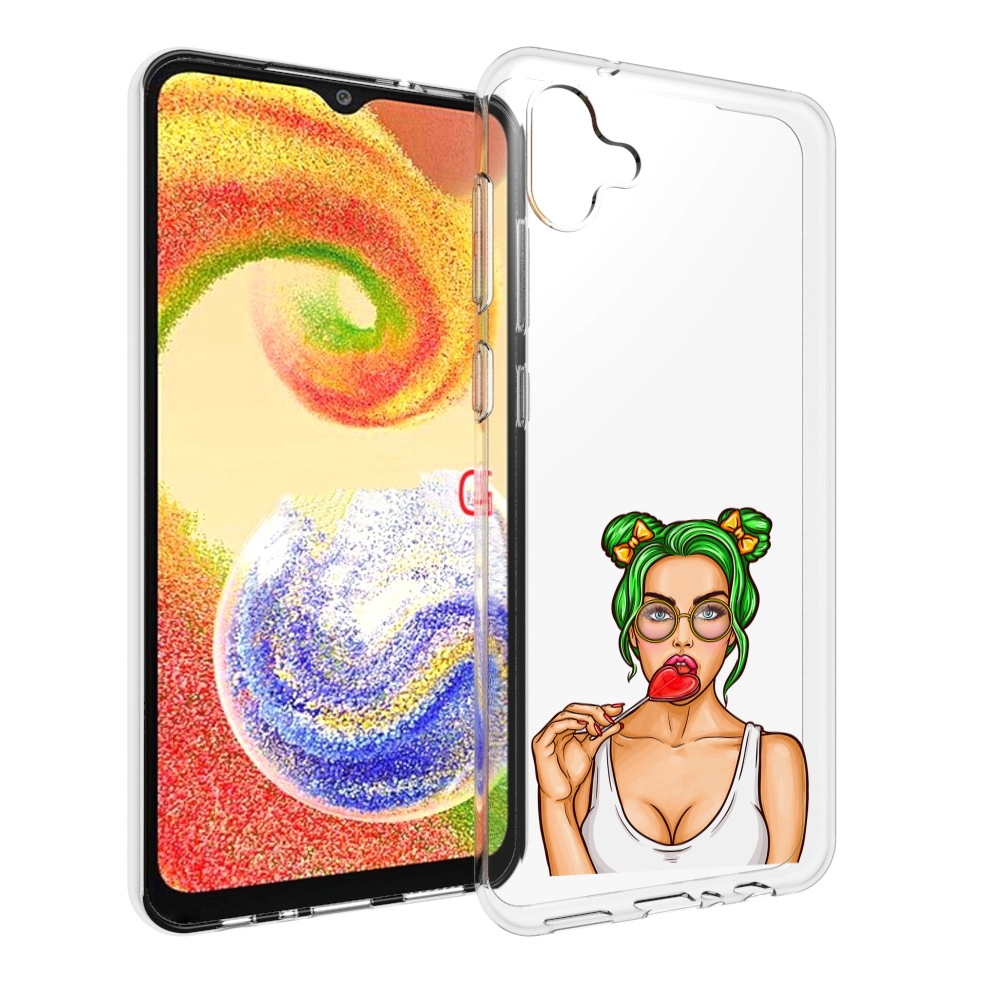 

Чехол MyPads девушка-с-чупачупсом-в-виде-сердца женский для Samsung Galaxy A04, Прозрачный, Tocco