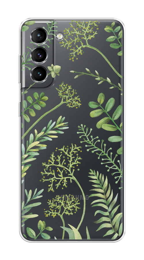 

Чехол на Samsung Galaxy S21 "Green Leaves", Зеленый;прозрачный, 2101850-1