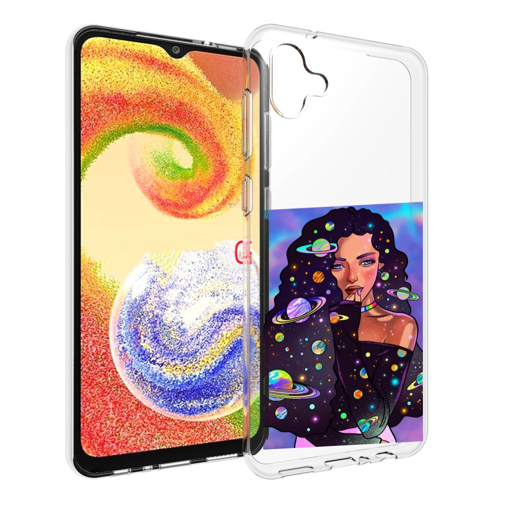 

Чехол MyPads девушка-с-планетами-в-волосах женский для Samsung Galaxy A04, Прозрачный, Tocco
