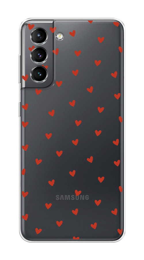 

Чехол на Samsung Galaxy S21 "Red hearts", Красный;прозрачный, 2101850-1