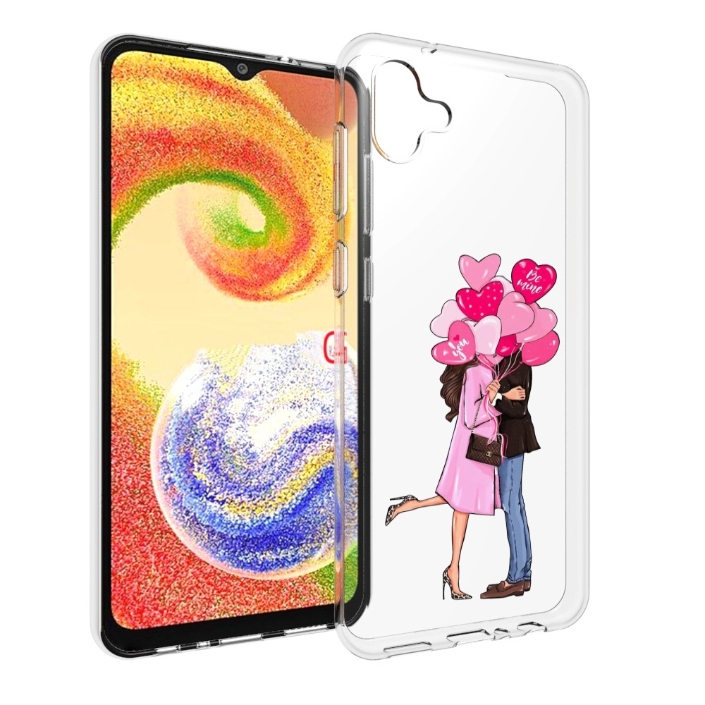 

Чехол MyPads девушка-с-парнем-сердечки женский для Samsung Galaxy A04, Прозрачный, Tocco
