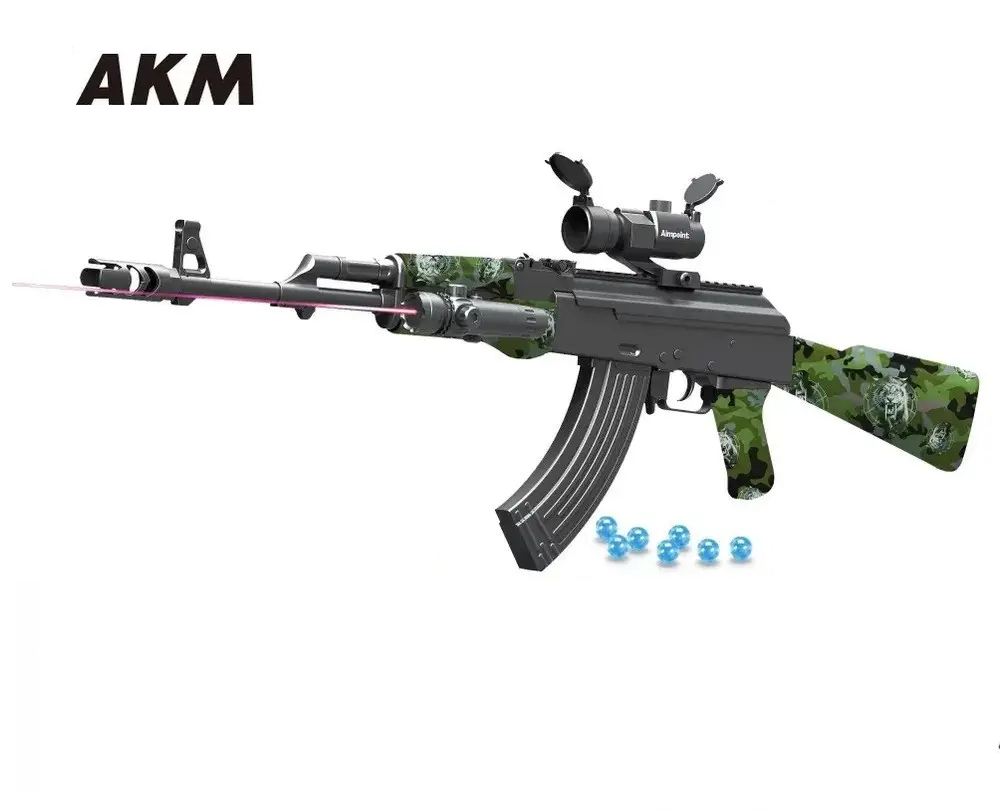 Игрушечный гидрогелевый автомат Matreshka АКМ в натуральную величину камуфляж огнестрельное игрушечное оружие sima land камуфляж