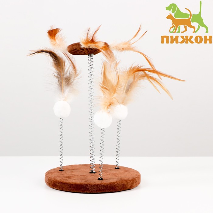 

Игрушка для кошек Пижон Дразнилка Праздничная на основании, 15 см