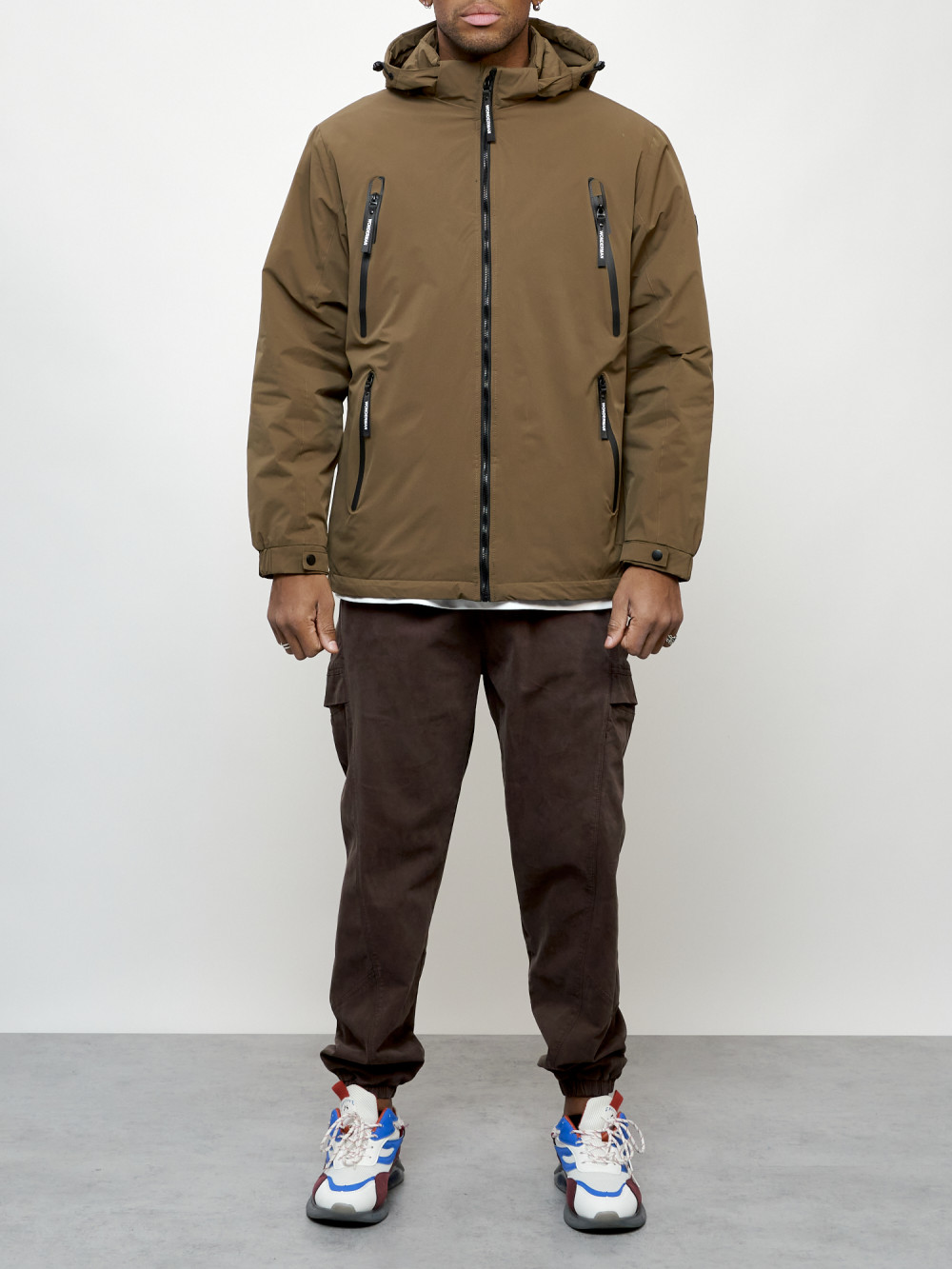 Куртка мужская AD7312 коричневая 4XL