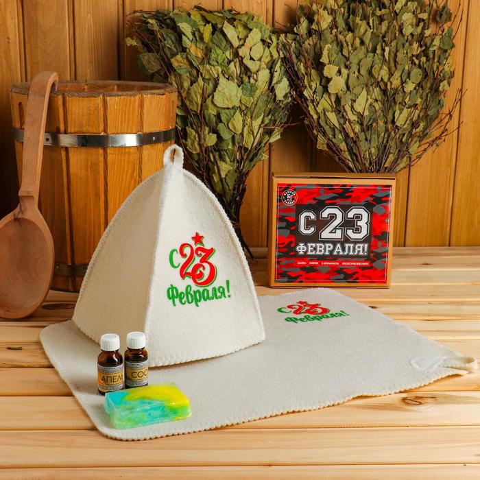 

Банный набор в подарочной коробке "С 23 Февраля!", Разноцветный, 23 Февраля