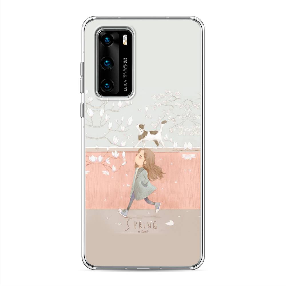 

Чехол Awog на Huawei P40 "Девочка-весна", Серый, 610850-7