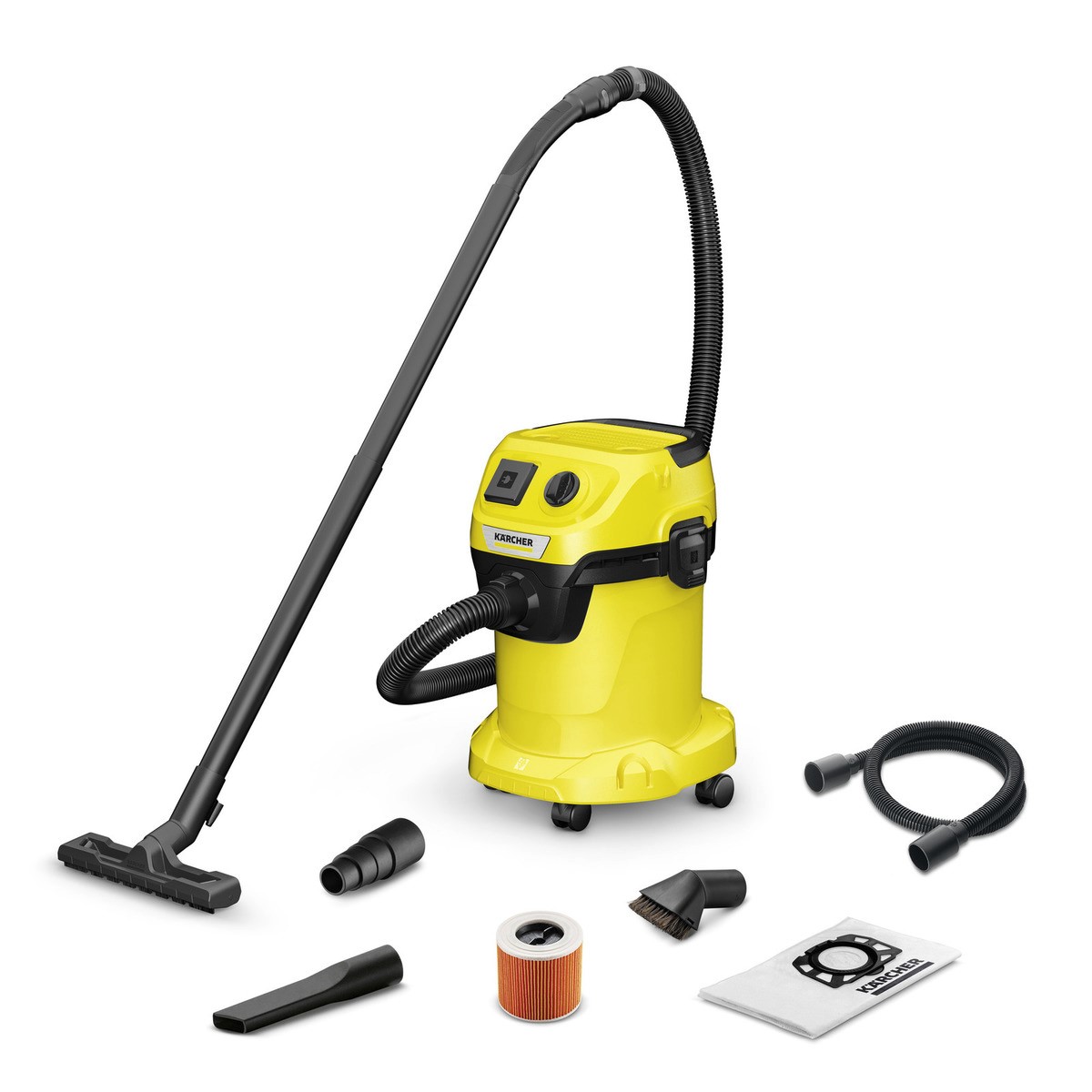 Строительный пылесос Karcher WD 3 P V-17/4/20 Workshop,  желтый [1.628-175.0] пылесос для мусора и золы karcher ad 4 premium 17 л 600 вт