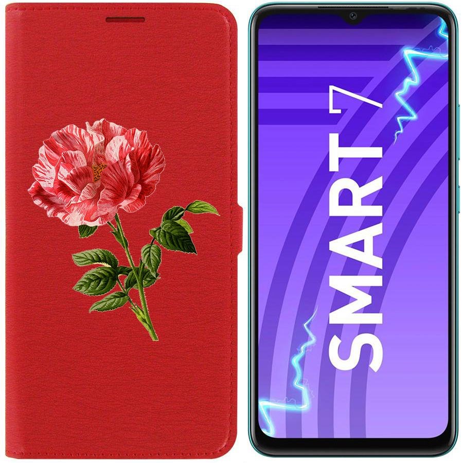

Чехол-книжка Eco Book для INFINIX Smart 7 Рисованная роза, Красный