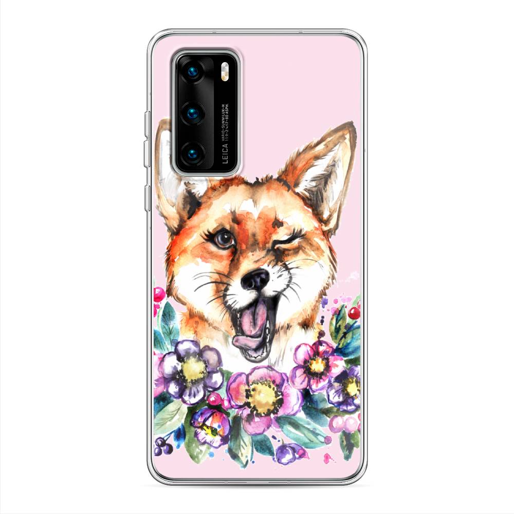 

Чехол Awog на Huawei P40 "Подмигивающая лиса", Оранжевый, 610850-10