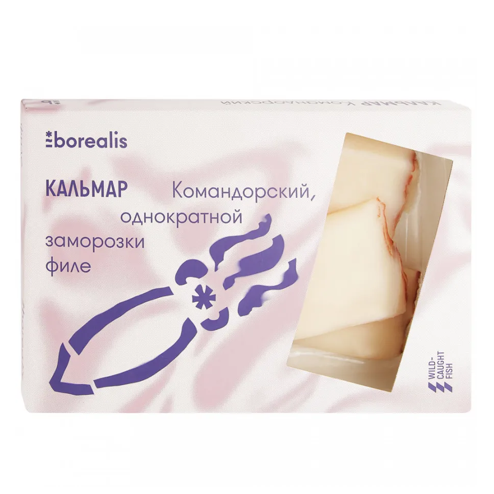 

Кальмар Borealis Командорский замороженный филе 500 г