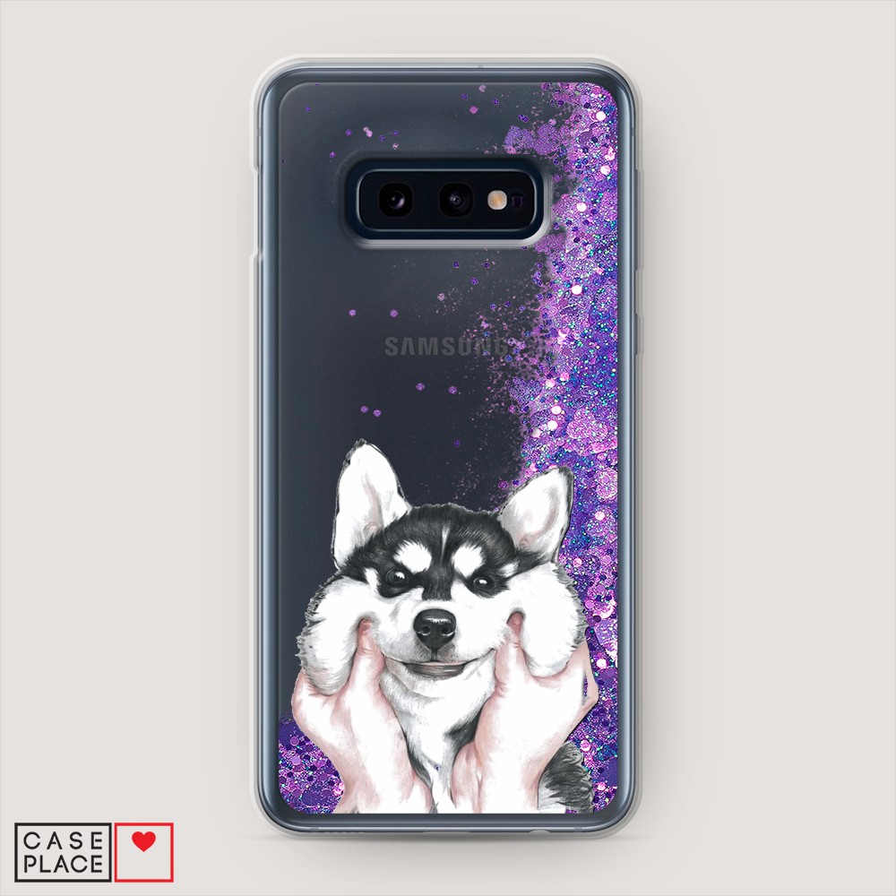 

Жидкий чехол с блестками "Щечки хаски" на Samsung Galaxy S10E