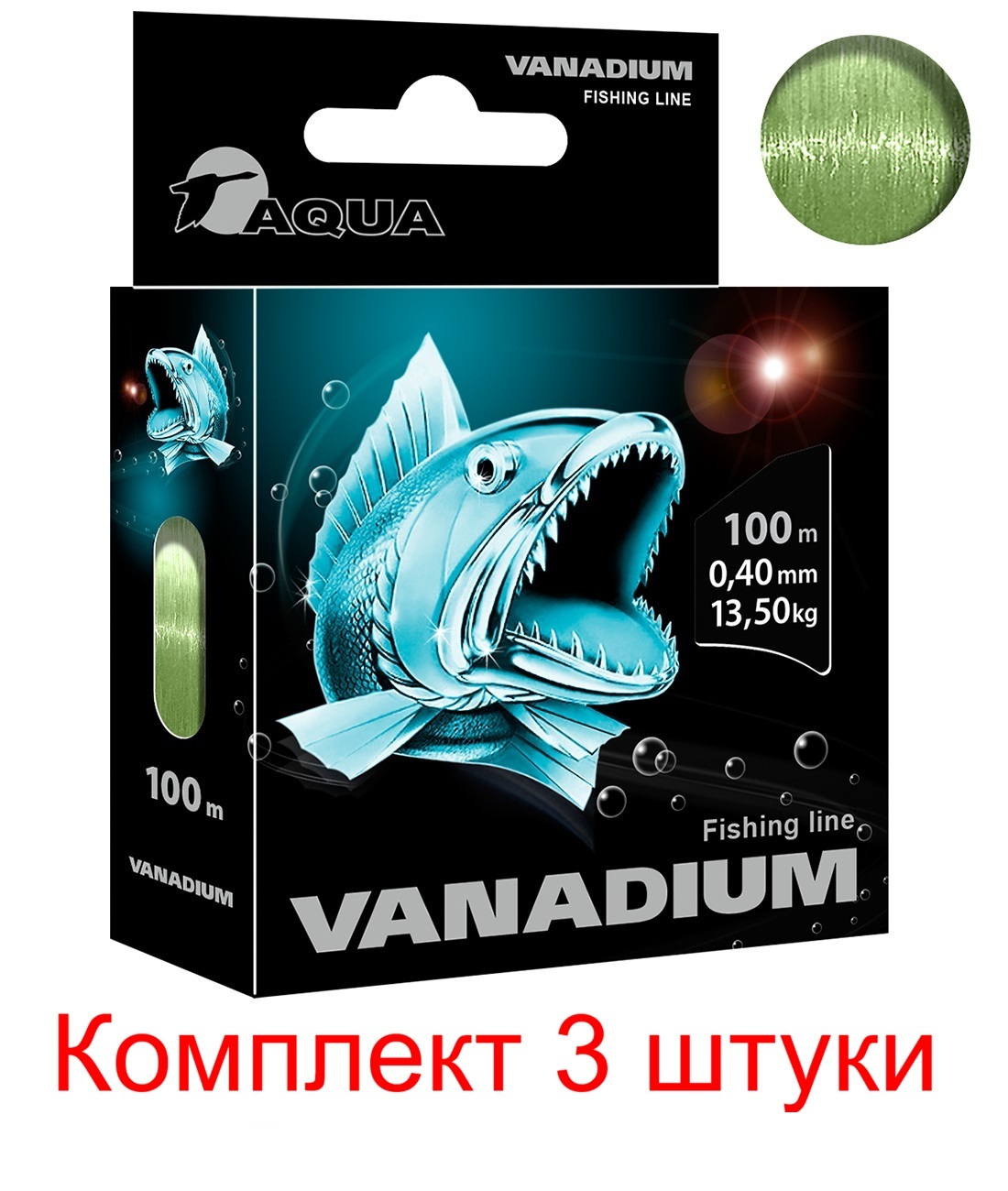 фото Леска для рыбалки aqua vanadium 0,40mm 100m ( 3 штуки )