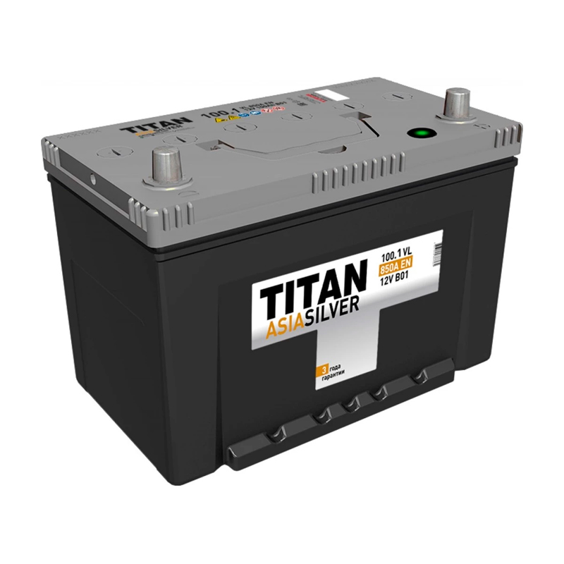 фото Аккумулятор легковой titan asia silver 100 а/ч 850а asia прямая полярность