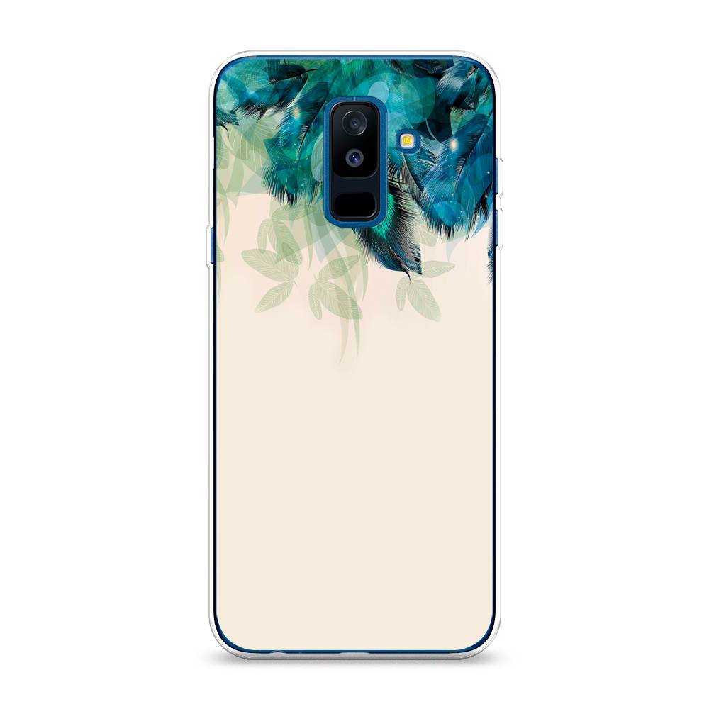 фото Чехол awog "перья голубого цвета" для samsung galaxy a6 +